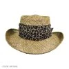 Scala Twisted Seagrass Gambler Hat With Leopard Scarf -Brixton Hats shop 10487