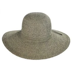 Jeanne Simmons Tweed Toyo Straw Floppy Sun Hat