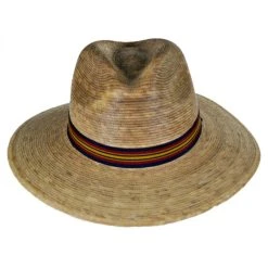 TULA HATS Striped Band Explorer Palm Straw Fedora Hat