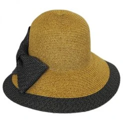 Jeanne Simmons Overlap Brim And Bow Toyo Straw Sun Hat