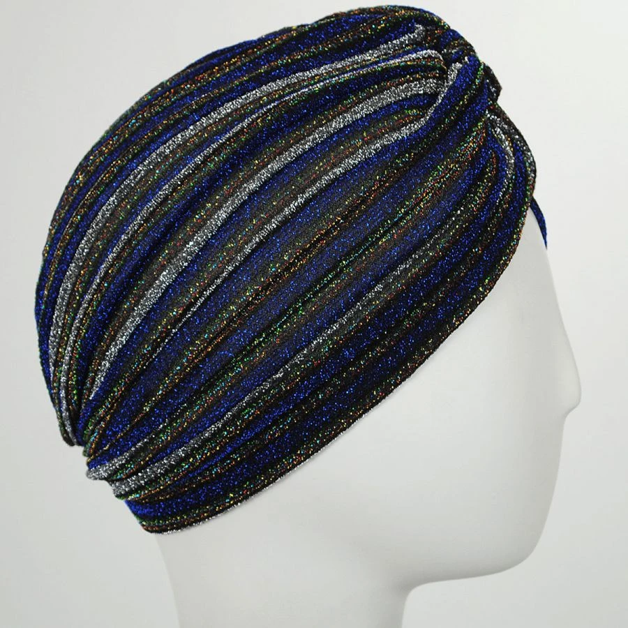Jeanne Simmons Metallic Stripe Turban 3 Jeanne Simmons Metallic Stripe Turban