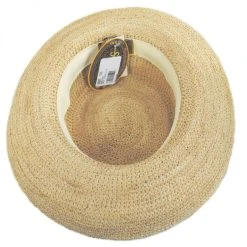 Scala Crocheted Raffia Straw Boater Hat - Petite -Brixton Hats shop 289720