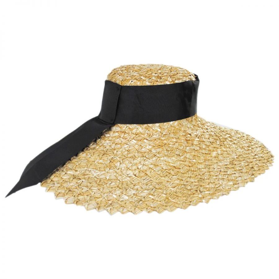 Jeanne Simmons Chevron 6.5 Inch Brim Wheat Braid Lampshade Hat 4 Jeanne Simmons Chevron 6.5 Inch Brim Wheat Braid Lampshade Hat - Image 2