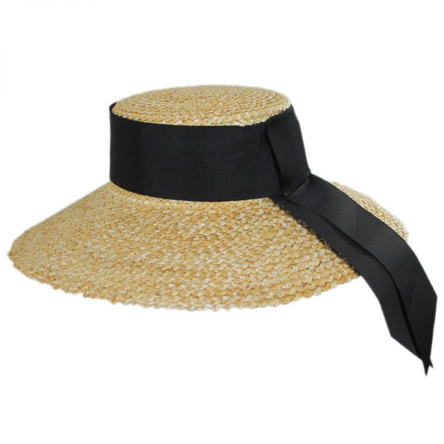 Jeanne Simmons Chevron 4.5 Inch Brim Wheat Braid Lampshade Hat 4 Jeanne Simmons Chevron 4.5 Inch Brim Wheat Braid Lampshade Hat - Image 2