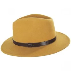 Brixton Hats Messer Wool Felt Fedora Hat - Honey -Brixton Hats shop 374002