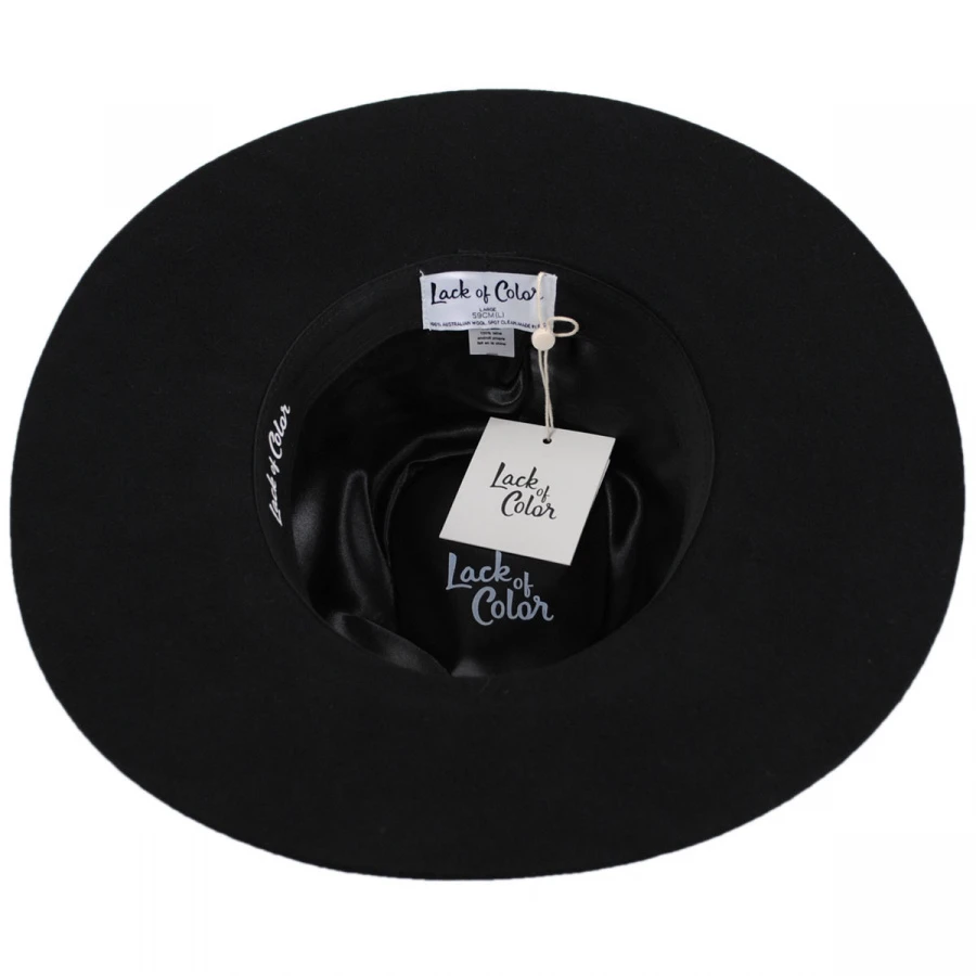 Lack Of Color Benson Tri Wool Felt Fedora Hat - Black 5 Lack Of Color Benson Tri Wool Felt Fedora Hat - Black - Image 3