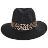 Dorfman Pacific Company Gabon Leopard Scarf Toyo Straw Fedora Hat -Brixton Hats shop 393069