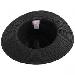 Dorfman Pacific Company Gabon Leopard Scarf Toyo Straw Fedora Hat -Brixton Hats shop 393075