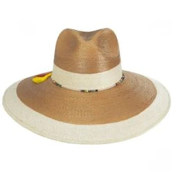 Scala Elgans Two-Tone Palm Straw Fedora Hat