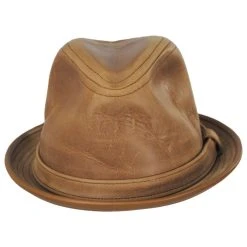 New York Hat Company Vintage Leather Fedora Hat