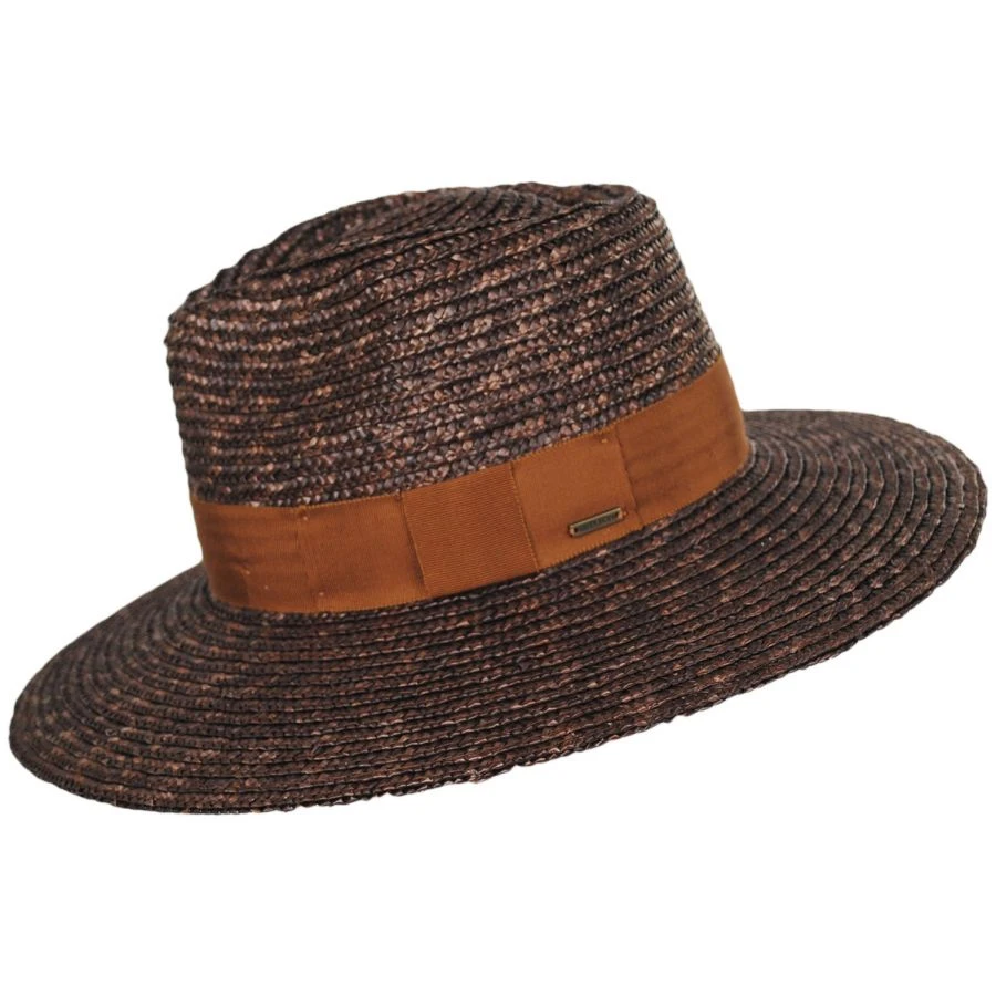Brixton Hats Joanna Wheat Straw Fedora Hat - Brown/Tan 4 Brixton Hats Joanna Wheat Straw Fedora Hat - Brown/Tan - Image 2