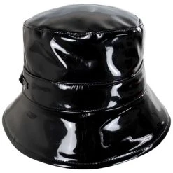 Betmar Eliane Rollable Vegan Patent Leather Bucket Hat
