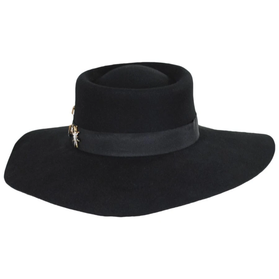 Scala Aphrodite Wool Felt Boater Hat 3 Scala Aphrodite Wool Felt Boater Hat