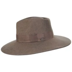 Brixton Hats Joanna Wool Felt Fedora Hat - Tea Mix -Brixton Hats shop 427202