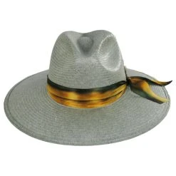 Stetson Caelus Wide Brim Shantung Straw Fedora Hat