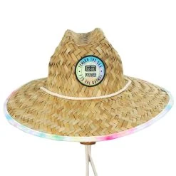 Makai Hat Company Splash Tie Dye Artisan Rush Straw Lifeguard Hat