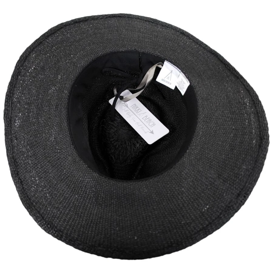 Nikki Beach Monte Carlo Toyo Straw Rancher Hat - Black 5 Nikki Beach Monte Carlo Toyo Straw Rancher Hat - Black - Image 3