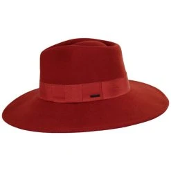 Brixton Hats Joanna Wool Felt Fedora Hat - Orange -Brixton Hats shop 430283