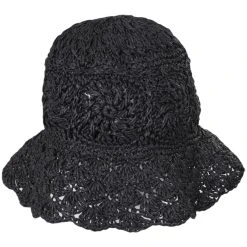 San Diego Hat Company Boho Crochet Toyo Straw Bucket Hat