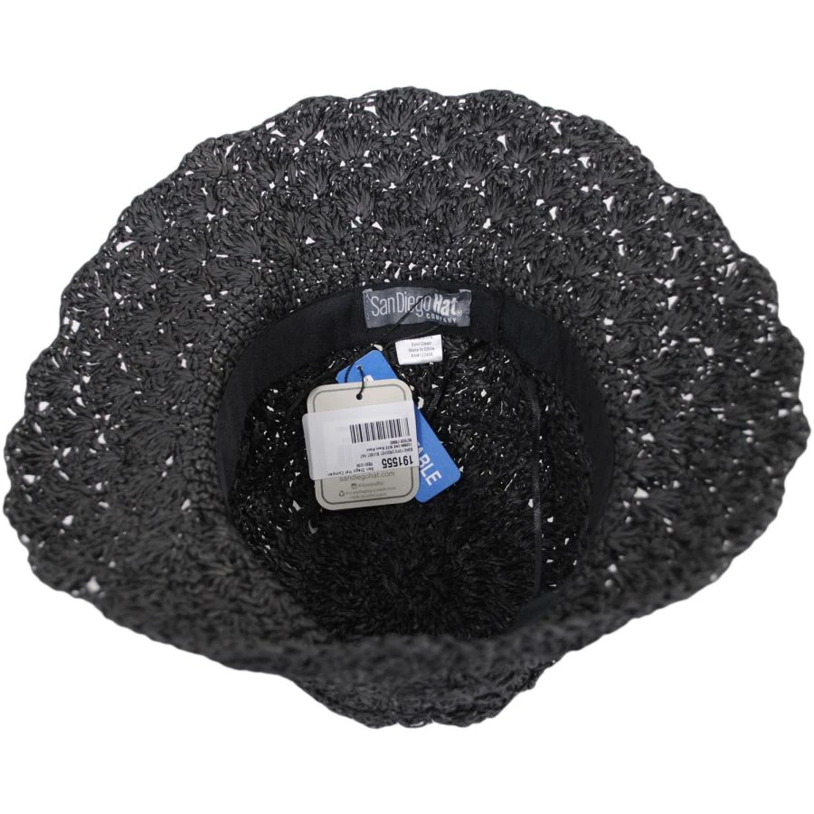 San Diego Hat Company Boho Crochet Toyo Straw Bucket Hat 5 San Diego Hat Company Boho Crochet Toyo Straw Bucket Hat - Image 3