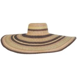 San Diego Hat Company Milan Striped Wide Brim Wheat Straw Sun Hat