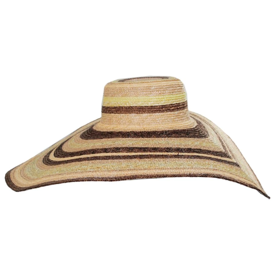 San Diego Hat Company Milan Striped Wide Brim Wheat Straw Sun Hat 4 San Diego Hat Company Milan Striped Wide Brim Wheat Straw Sun Hat - Image 2