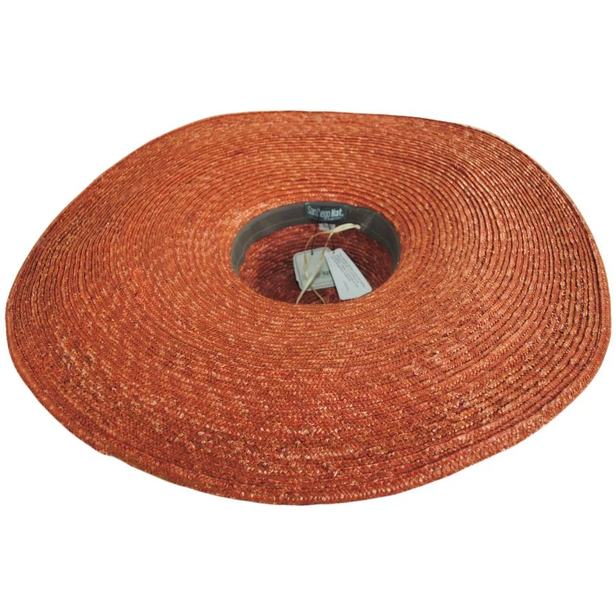 San Diego Hat Company Milan Wide Brim Wheat Straw Boater Hat 5 San Diego Hat Company Milan Wide Brim Wheat Straw Boater Hat - Image 3