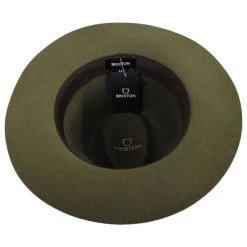 Brixton Hats Wesley Wool Felt Floppy Fedora Hat - Army Green -Brixton Hats shop 433766