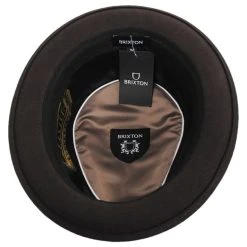 Brixton Hats Stout Wool Felt Diamond Crown Fedora Hat - Brown/Tan -Brixton Hats shop 434099