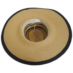 Jeanne Simmons Striped Wide Brim Toyo Straw Boater Hat 7 Jeanne Simmons Striped Wide Brim Toyo Straw Boater Hat -Brixton Hats shop 436394
