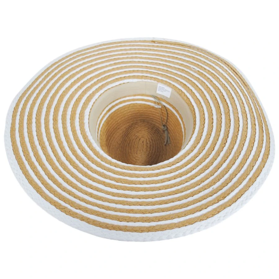 Jeanne Simmons Striped Wide Brim Toyo Straw Fedora Hat 5 Jeanne Simmons Striped Wide Brim Toyo Straw Fedora Hat - Image 3