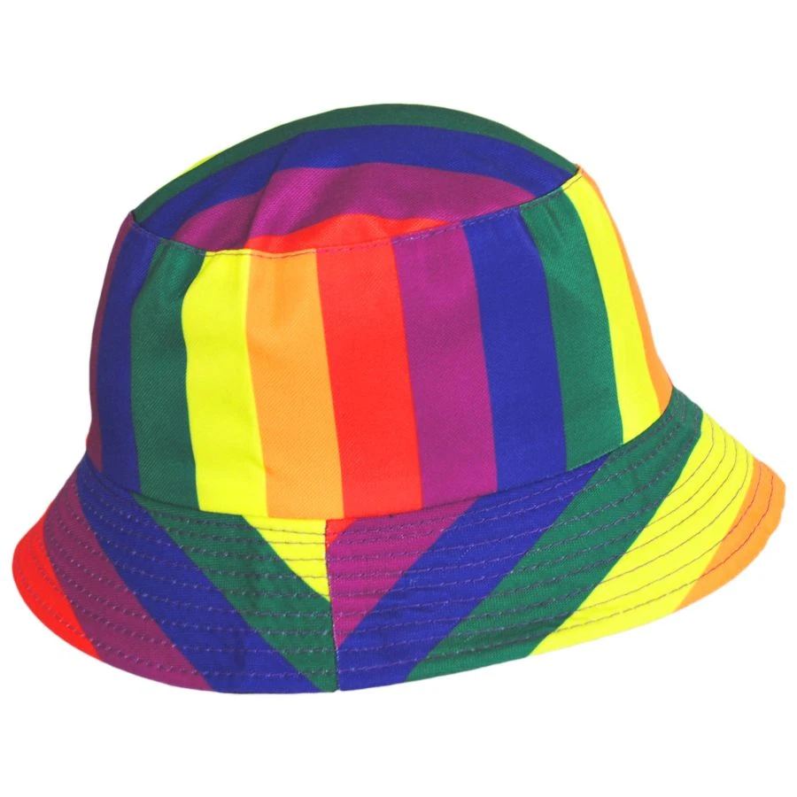 Jeanne Simmons Rainbow Striped Cotton Reversible Bucket Hat 3 Jeanne Simmons Rainbow Striped Cotton Reversible Bucket Hat