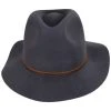 Brixton Hats Wesley Wool Felt Floppy Fedora Hat - Dark Gray -Brixton Hats shop 441602