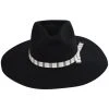 Brixton Hats Leigh Wool Felt Wide Brim Fedora Hat - Black -Brixton Hats shop 446736