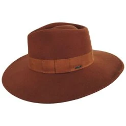 Brixton Hats Joanna Wool Felt Fedora Hat - Caramel -Brixton Hats shop 447587