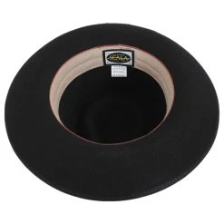 Scala Puebla Wool Felt Fedora Hat - Black -Brixton Hats shop 449705