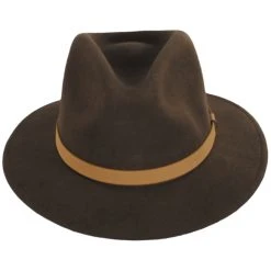 Brixton Hats Messer Wool Felt Fedora Hat - Brown/Beige