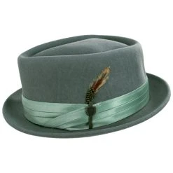 Brixton Hats Stout Wool Felt Diamond Crown Fedora Hat - Mint Green -Brixton Hats shop 456465