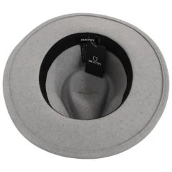 Brixton Hats Messer Melange Wool Felt Fedora Hat - Gray/Dark Gray -Brixton Hats shop 456549