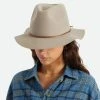 Brixton Hats Wesley Wool Felt Floppy Fedora Hat - Tan -Brixton Hats shop 458787