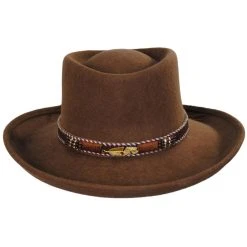 Toucan Collection Belted Southwest Wool Felt Gambler Hat