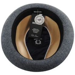 Brixton Hats Gain Wool Felt Fedora Hat - Dark Gray -Brixton Hats shop 462095
