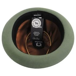 Brixton Hats Gain Wool Felt Fedora Hat - Olive Green -Brixton Hats shop 462140