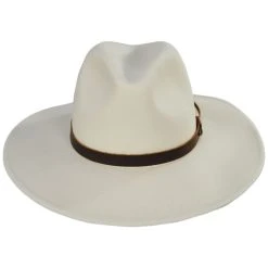 Brixton Hats Field Proper Wool Felt Fedora Hat - Off White