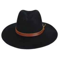 Brixton Hats Field Proper Wool Felt Fedora Hat - Black