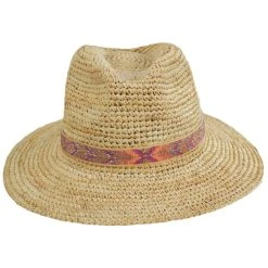 Nikki Beach Alexis Crochet Raffia Straw Fedora Hat