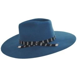 Brixton Hats Leigh Wool Felt Wide Brim Fedora Hat - Teal -Brixton Hats shop 473375