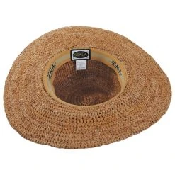 Scala Linen Band Raffia Straw Swinger Hat -Brixton Hats shop 474230
