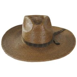 Brixton Hats Leigh Palm Straw Fedora Hat - Toffee