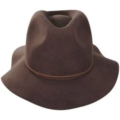 Brixton Hats Wesley Wool Felt Floppy Fedora Hat - Dark Tan